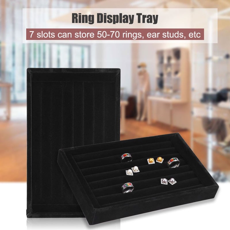 woobles Fashion Ring Display Box Jewelry Display Ring Display Tray Ring Organizer Ring Display Organizer Can hold 50 70 Rings[1#] - Image 2